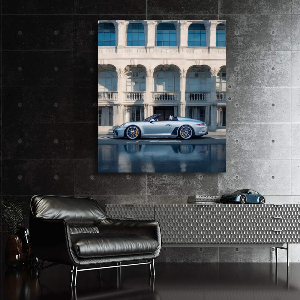 Porsche 911 Speedster with Architectural Backdrop - Iconic Elegance