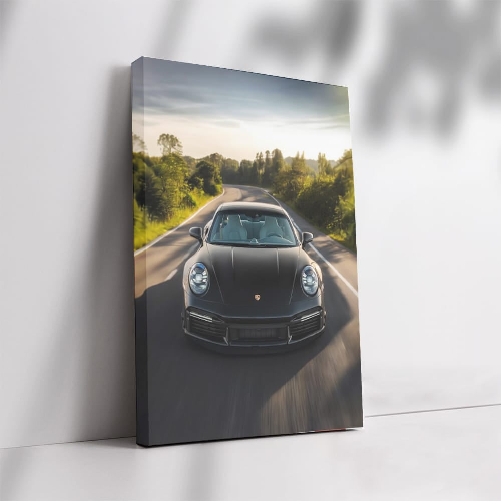 Black Porsche 911 Speedster Cruising Swiftly - Ultimate Thrill