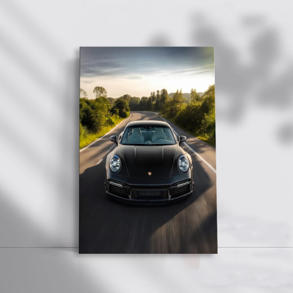 Black Porsche 911 Speedster Cruising Swiftly - Ultimate Thrill