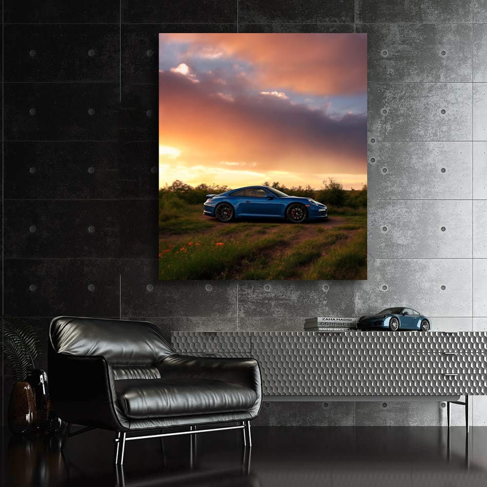 Porsche 911 Embracing Nature at Sunset - Icon of Performance