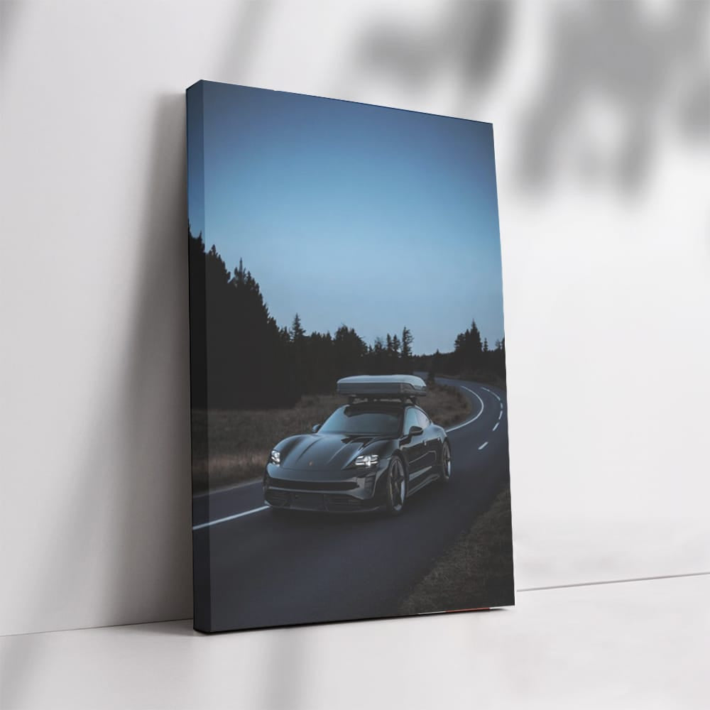 Porsche Taycan Turbo S Black at Dusk - Speed and Elegance