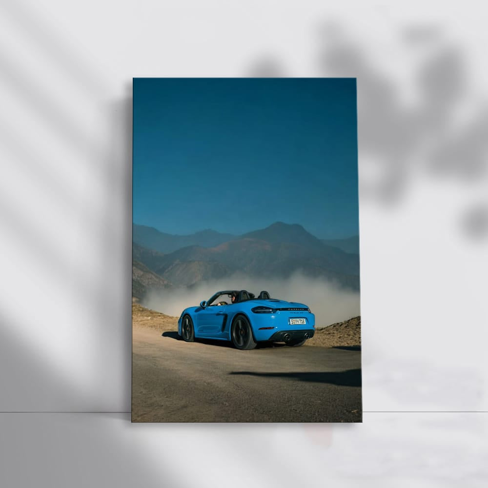 Porsche 718 Boxster in Blue - Conquer Mountains
