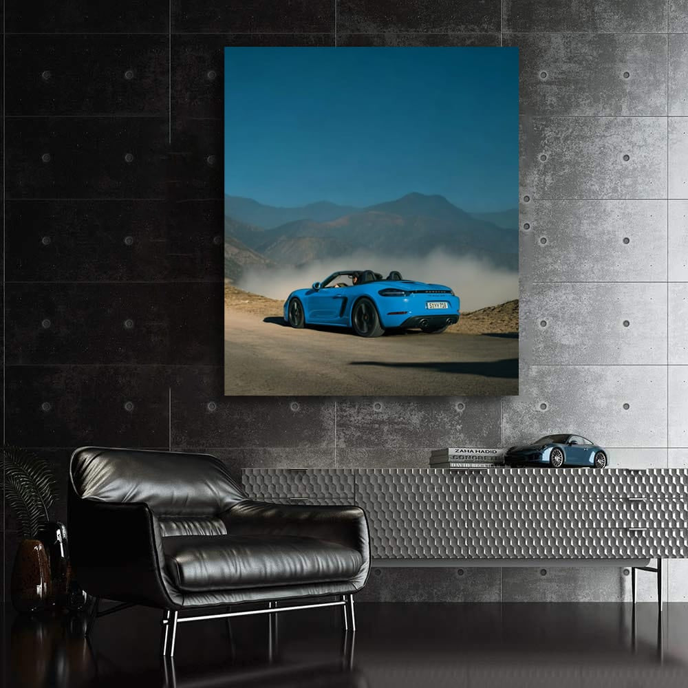 Porsche 718 Boxster in Blue - Conquer Mountains