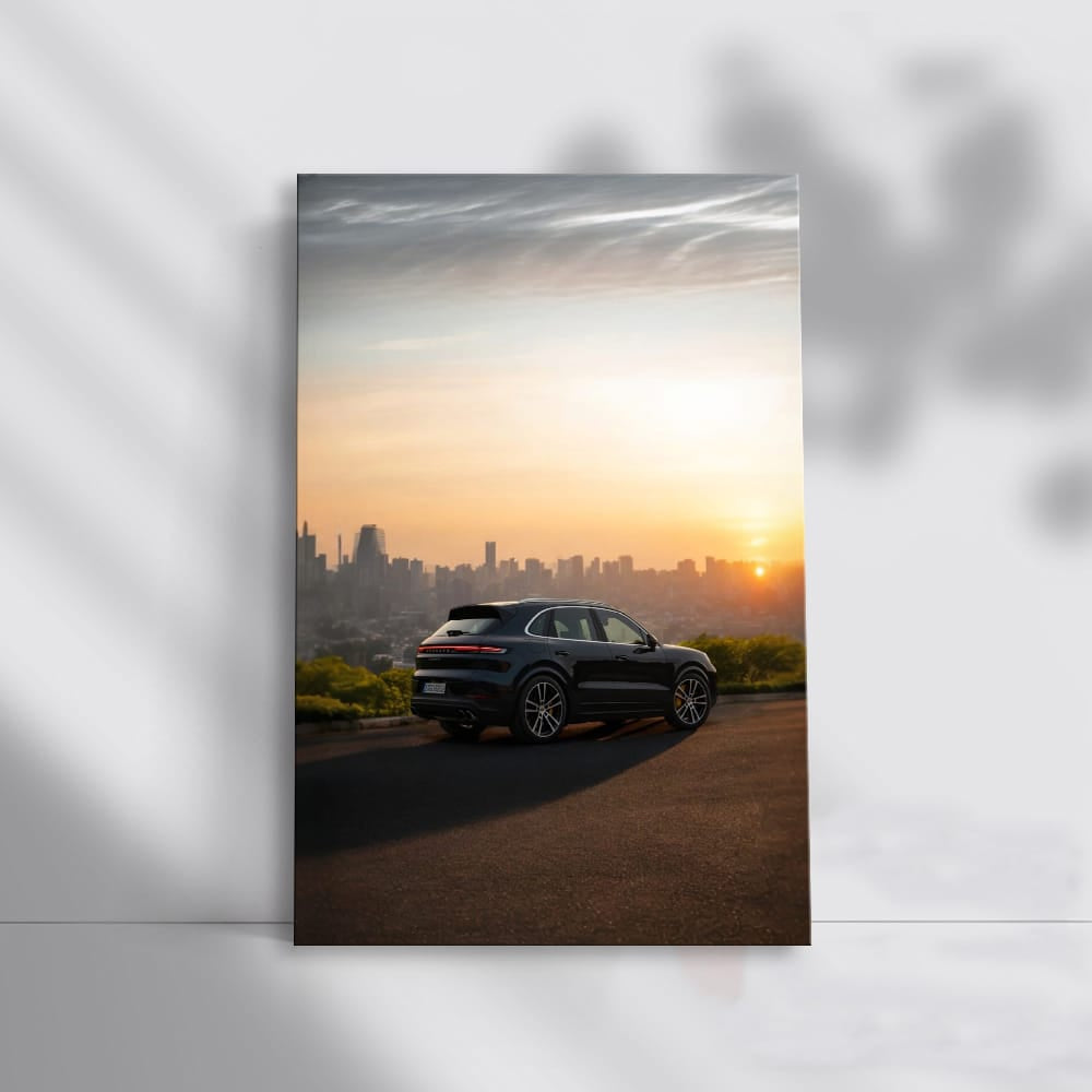 Porsche Cayenne S Sunset Cityscape - Urban Elegance