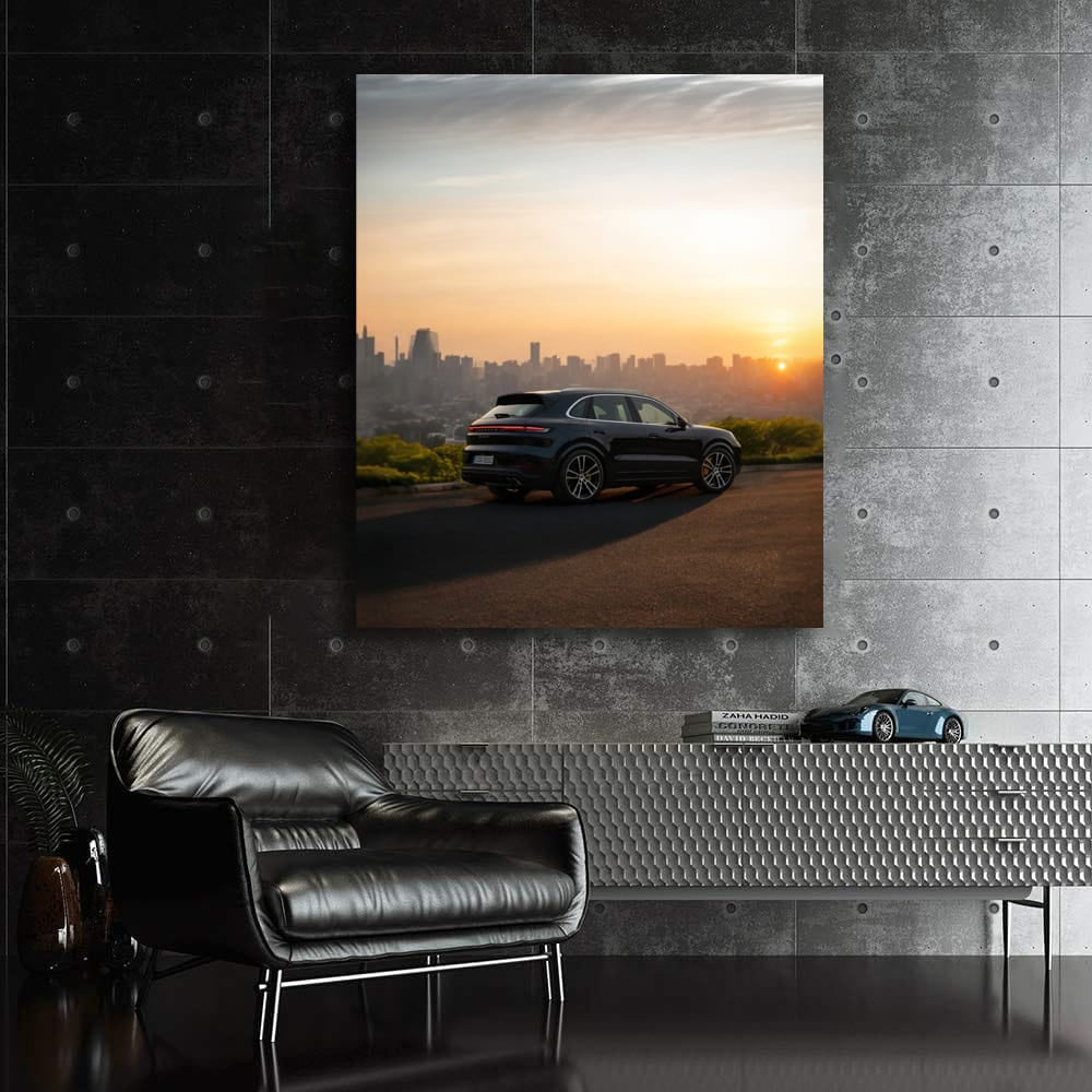 Porsche Cayenne S Sunset Cityscape - Urban Elegance