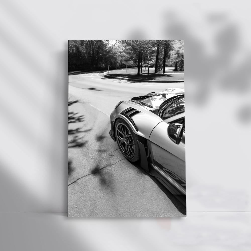 Porsche GT3 RS Black & White - Racing Elegance