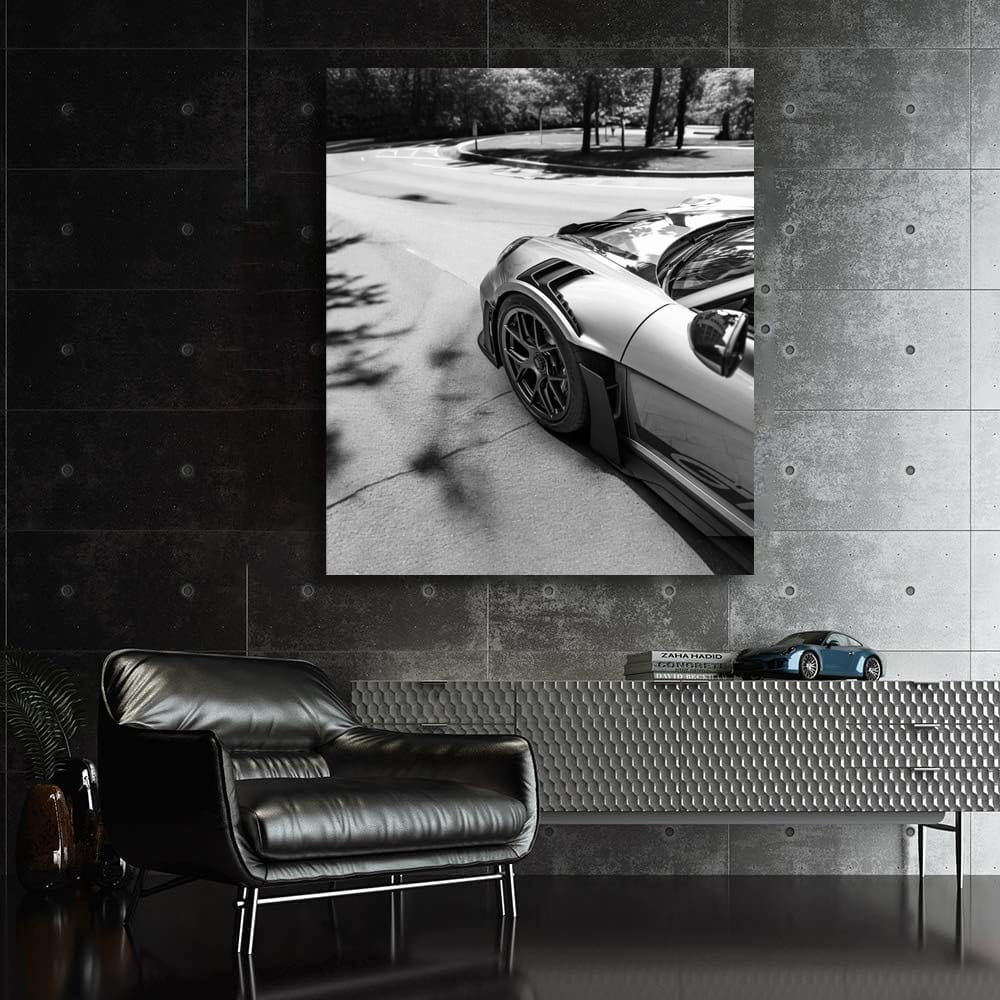 Porsche GT3 RS Black & White - Racing Elegance