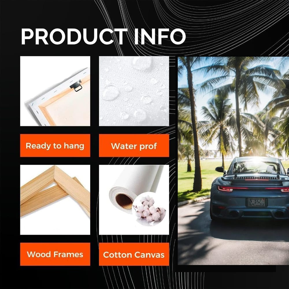 Porsche Gemini Blue Metallic Under Palms - Sleek & Stylish