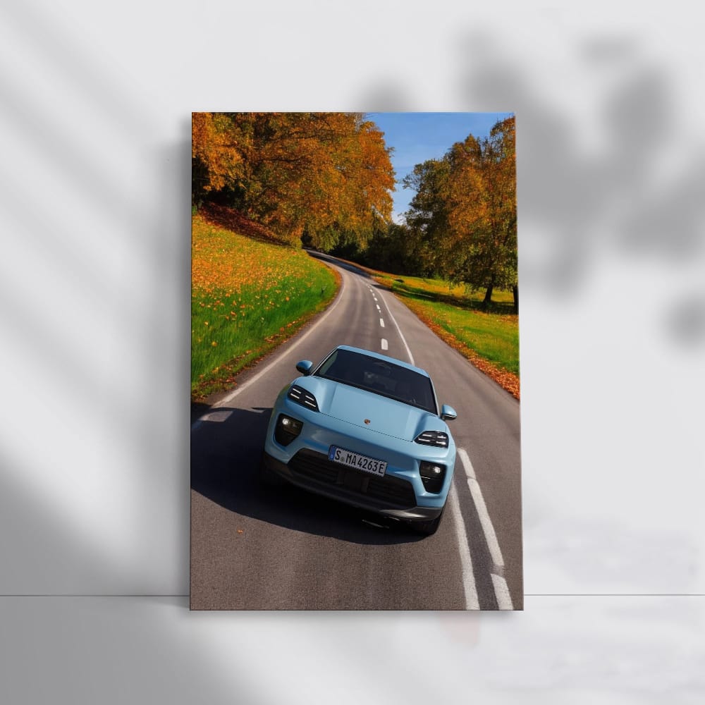Blue Porsche Macan in Nature - Stylish Adventure SUV