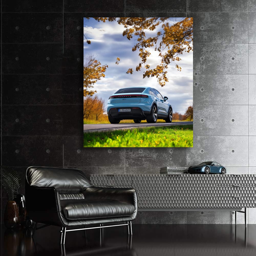 Porsche Macan in Blue Amidst Nature - Dynamic Elegance