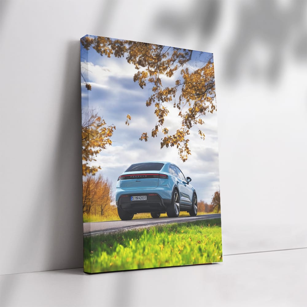 Porsche Macan in Blue Amidst Nature - Dynamic Elegance