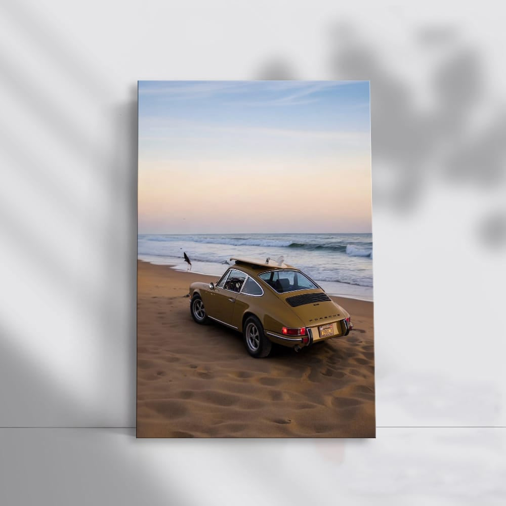 1970 Porsche 911T on Beach - Classic Elegance in Motion