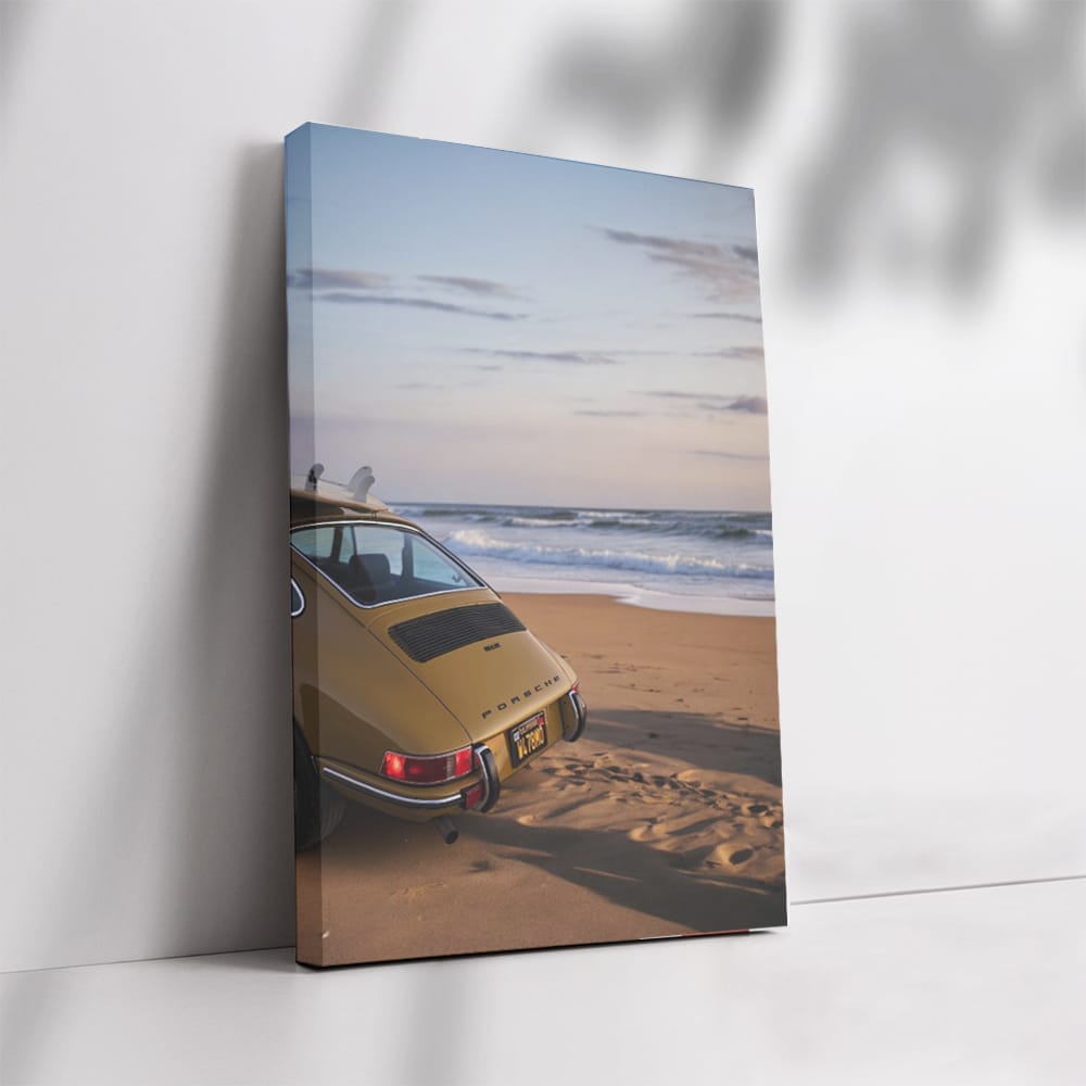 Vintage 1970 Porsche 911T on Beach - Classic Elegance
