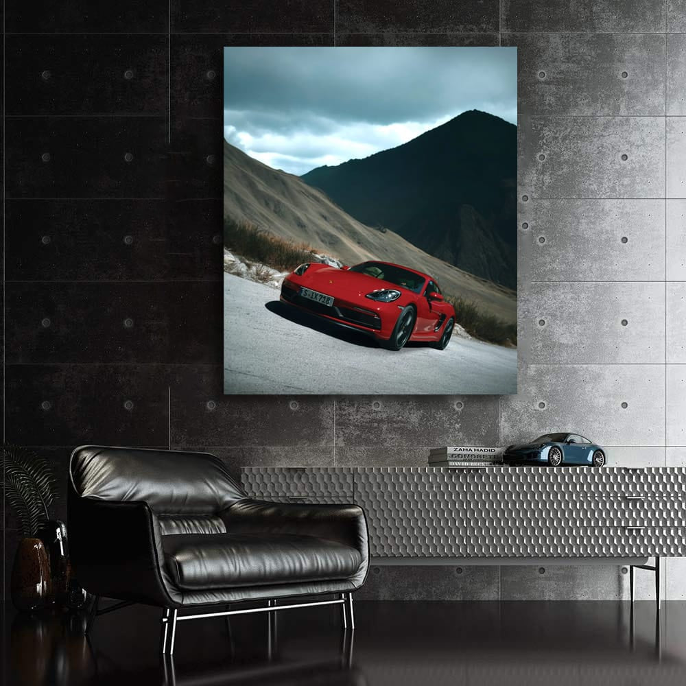 Porsche Cayman 718 GTS Red in Mountains - Pure Thrill