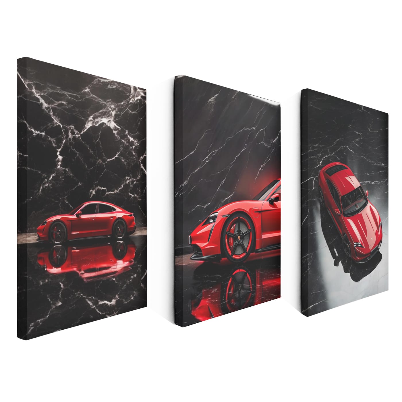 Porsche Taycan Black Marble Set of 3