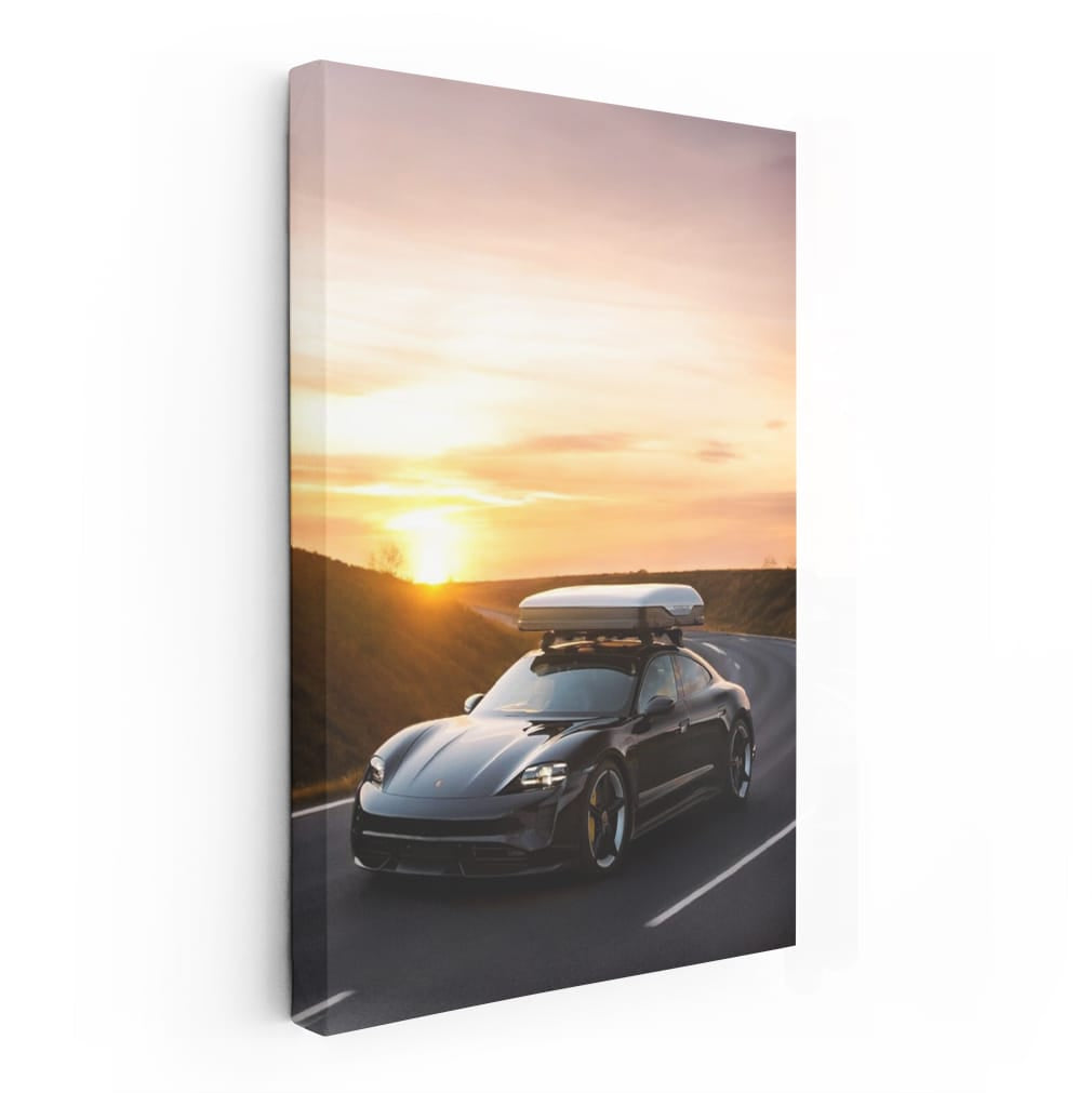 Porsche at Sunset - Timeless Elegance on Road
