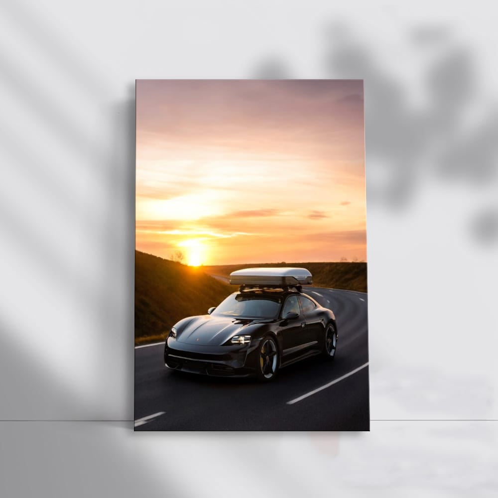 Porsche at Sunset - Timeless Elegance on Road