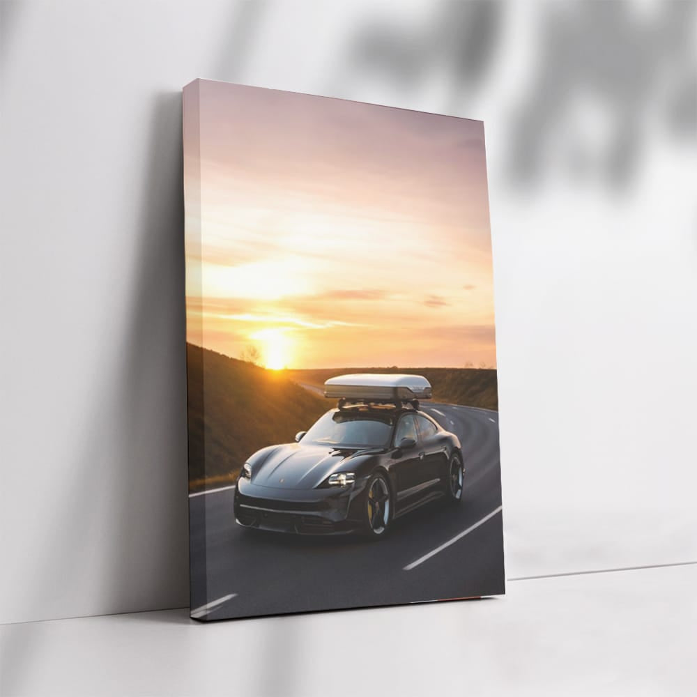 Porsche at Sunset - Timeless Elegance on Road