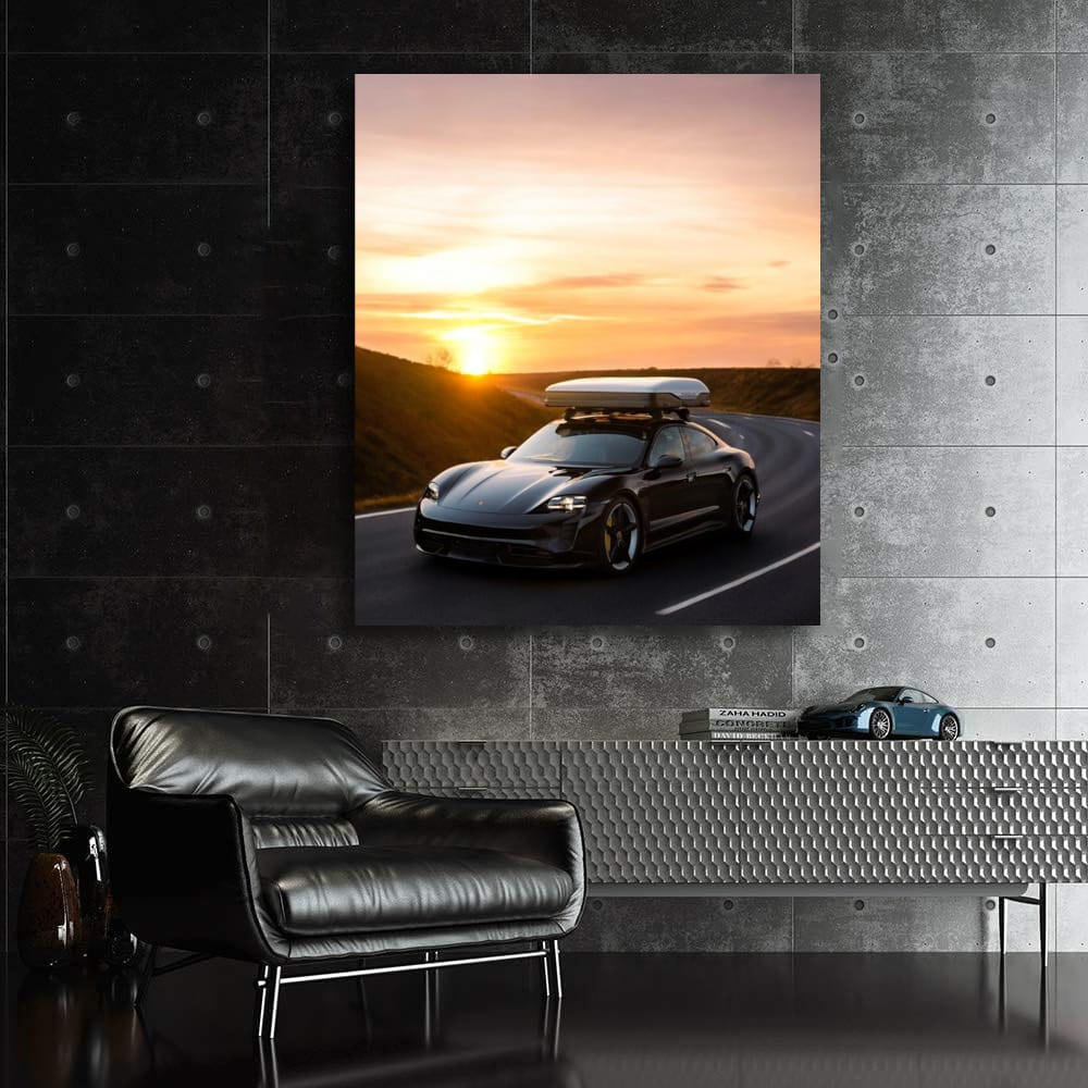Porsche at Sunset - Timeless Elegance on Road