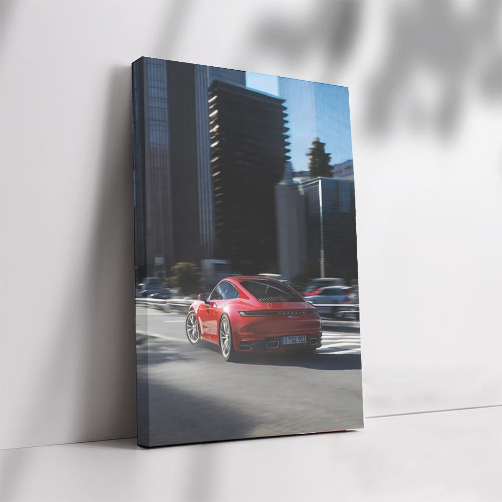 Red Porsche in Urban Setting - Speed Meets Elegance