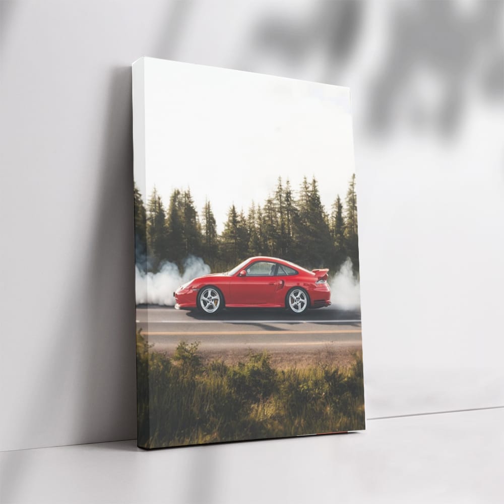 Red Porsche with Smoke - Dynamic Elegance in Motion