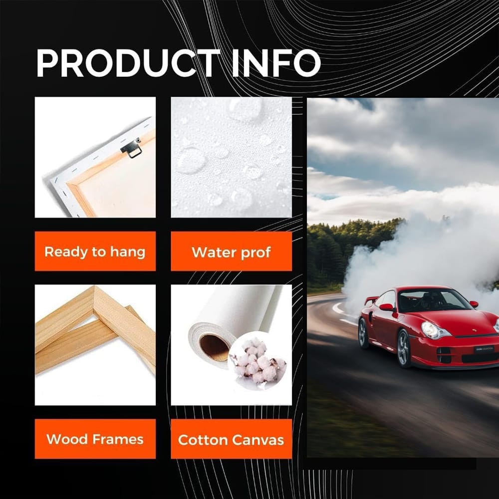 Porsche with Red Smoke - Dynamic Elegance and Speed