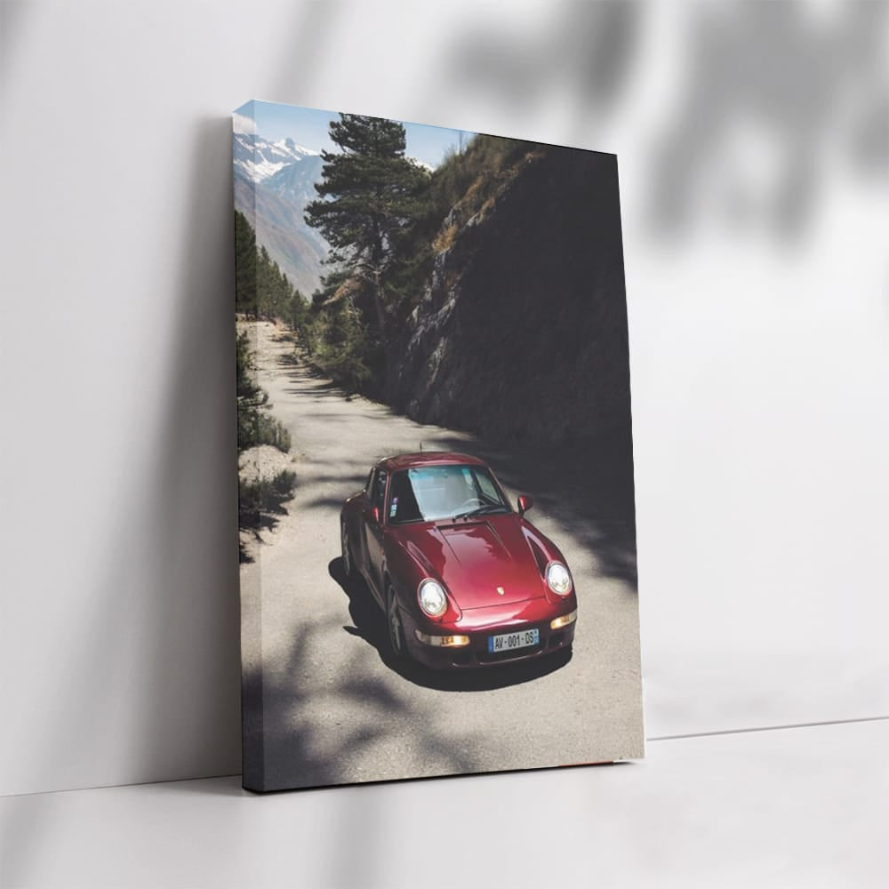 Majestic Red Porsche 993 Turbo Conquering Mountain Roads