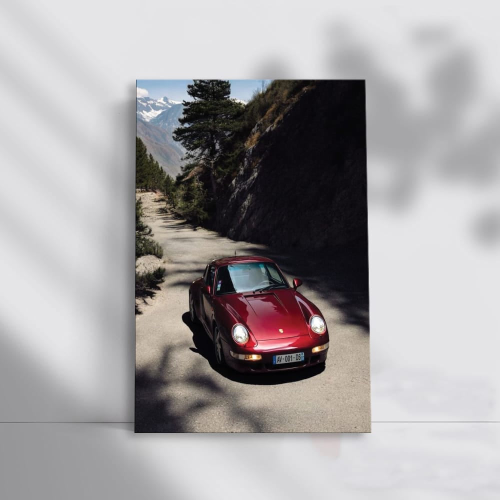 Majestic Red Porsche 993 Turbo Conquering Mountain Roads