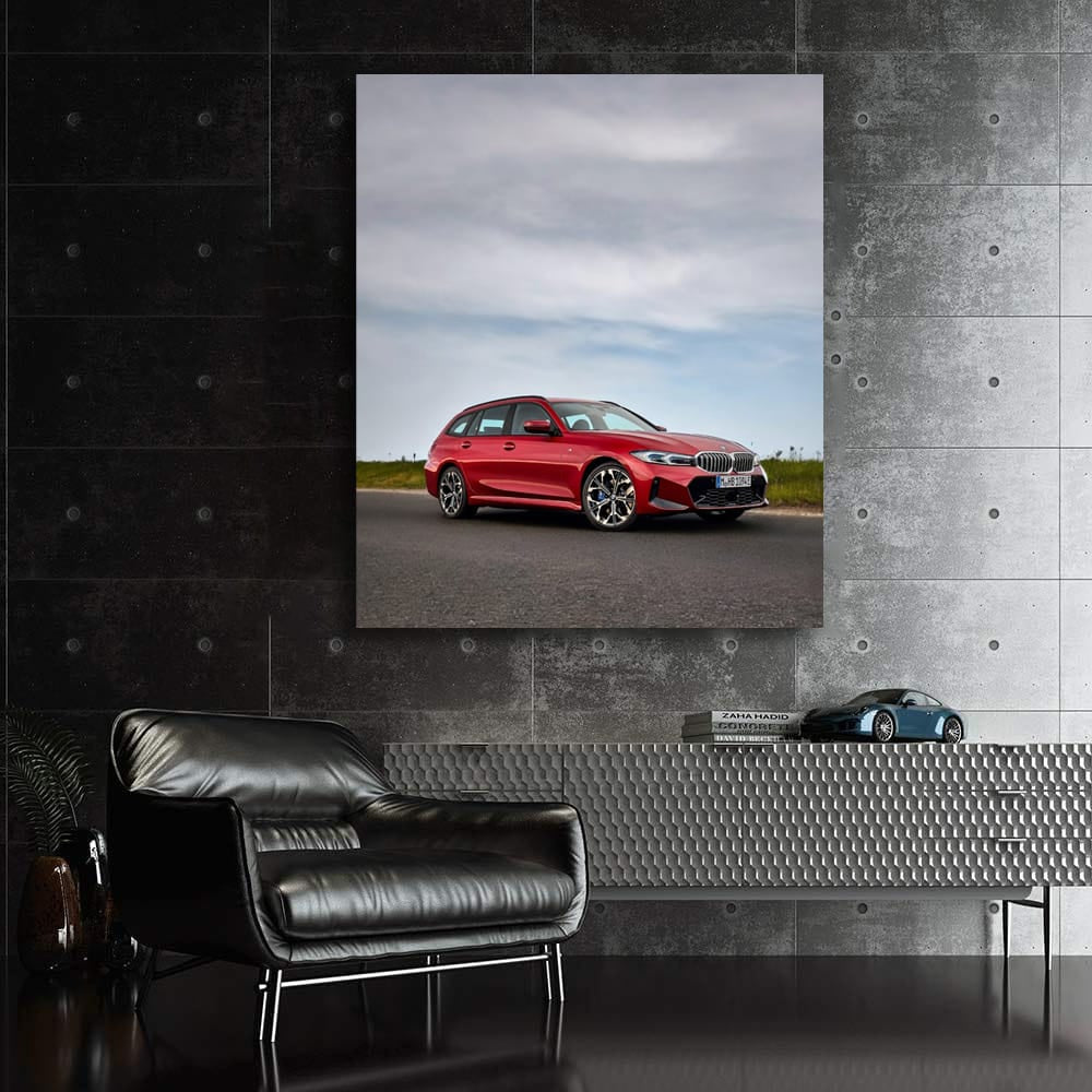 Red Bmw Wagon Restylin Wall Art