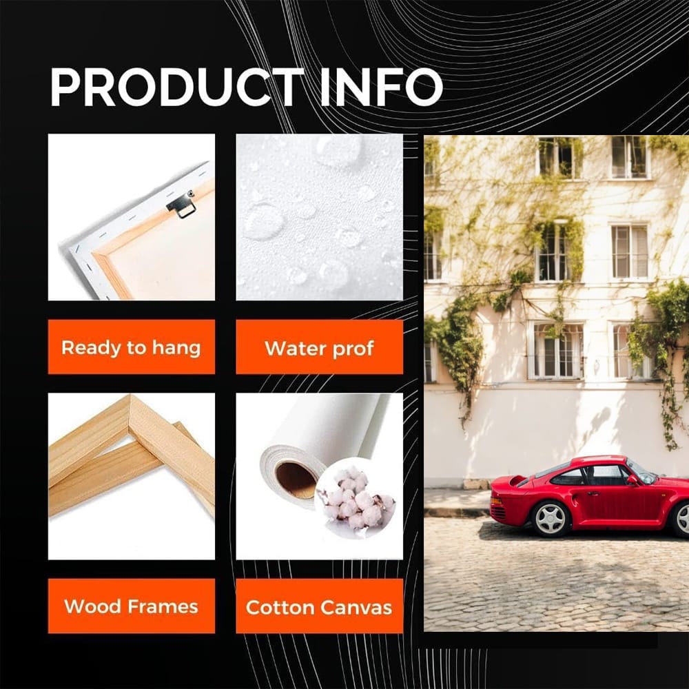 Vintage Red Porsche 959 Roaming Historic Streets - Classic Icon