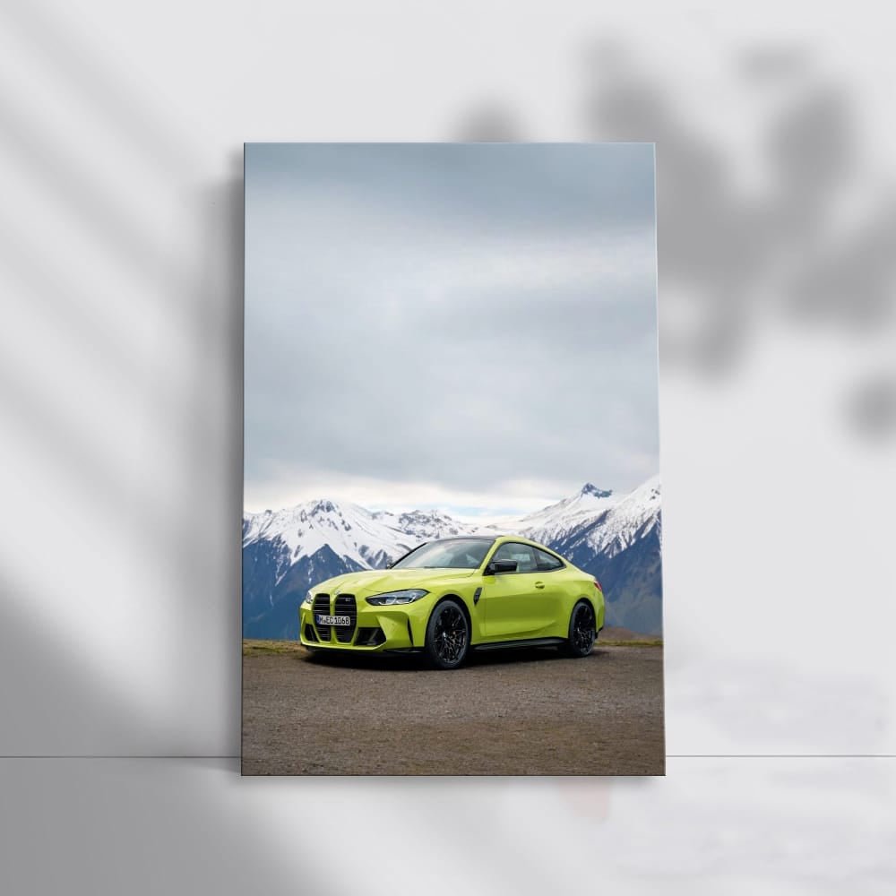 Sao Paulo Yellow BMW M4 in Snowy Mountains - Bold Elegance