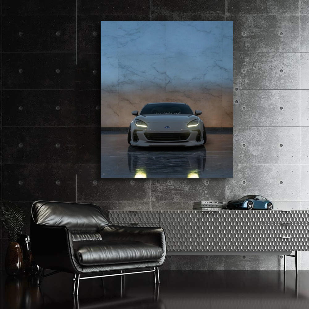 Subaru BRZ on Marble Backdrop - Sleek and Sporty Design