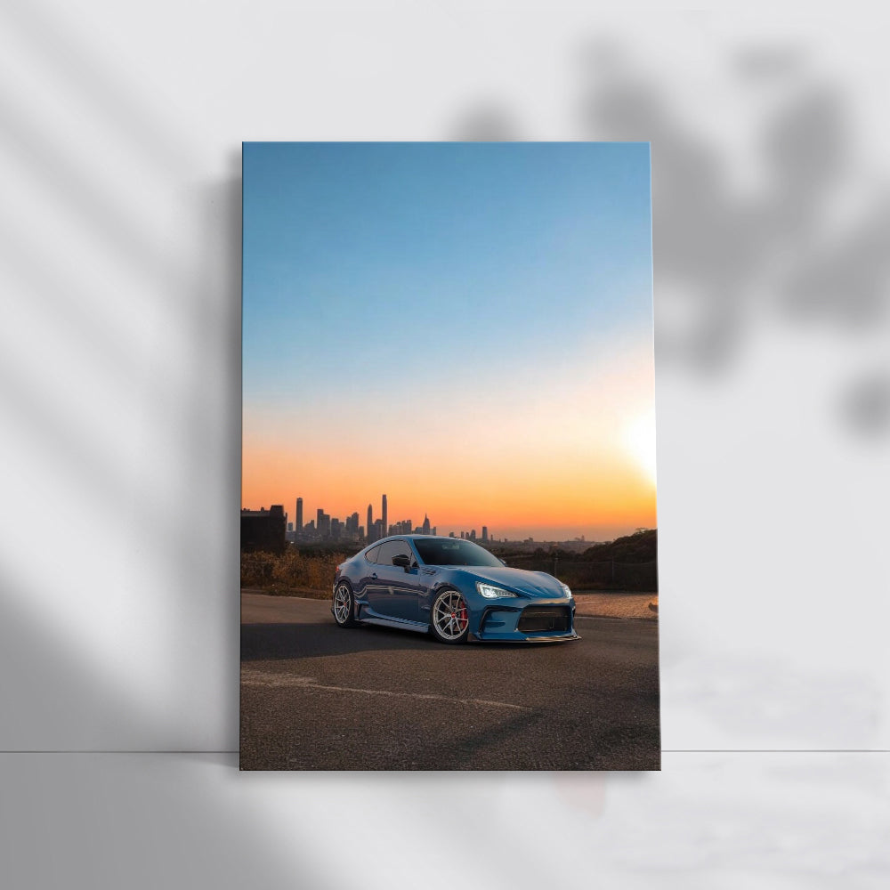 Subaru BRZ at Sunset: City Backdrop - Sporty Elegance