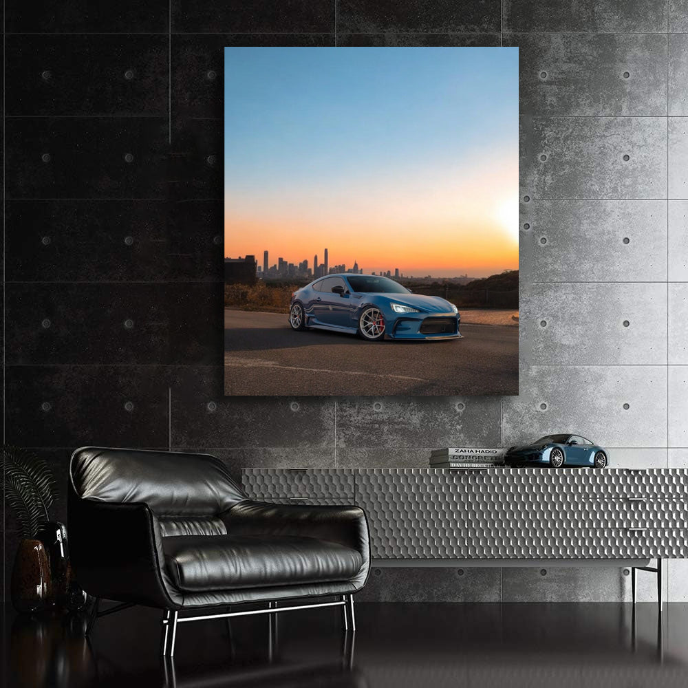 Subaru BRZ at Sunset: City Backdrop - Sporty Elegance