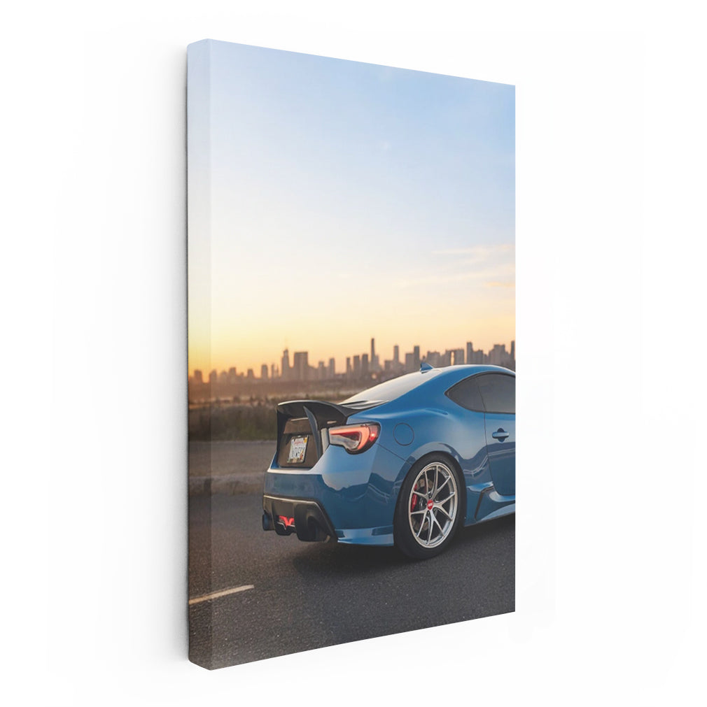 Subaru BRZ Amidst City Sunset - Sports Car's Dream