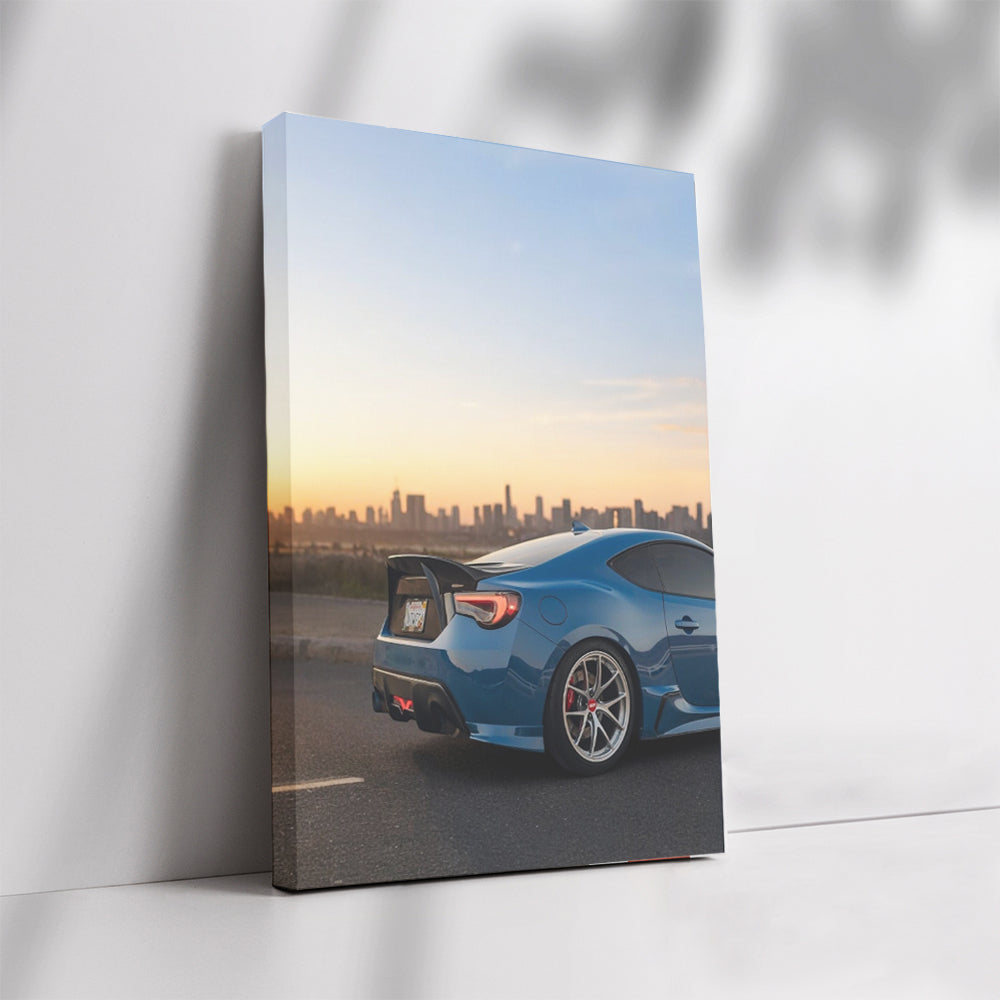 Subaru BRZ Amidst City Sunset - Sports Car's Dream