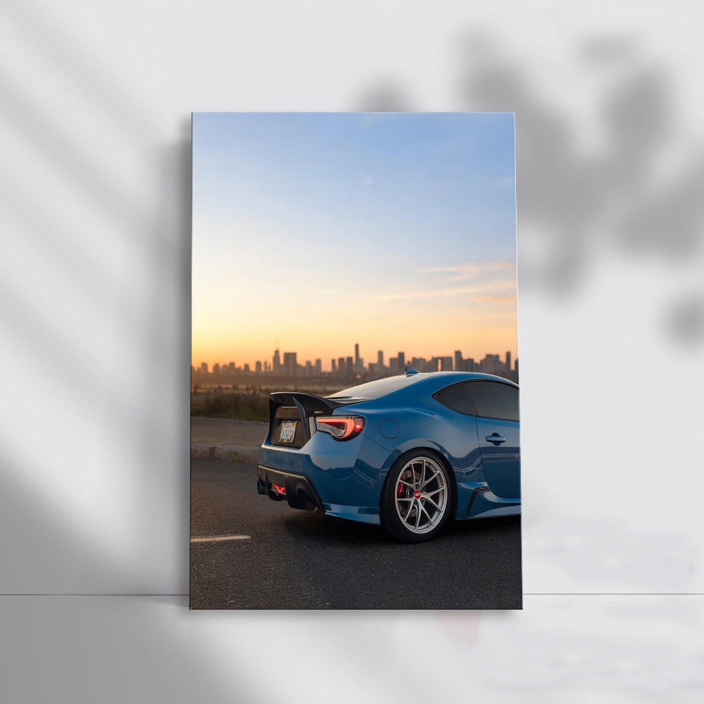 Subaru BRZ Amidst City Sunset - Sports Car's Dream