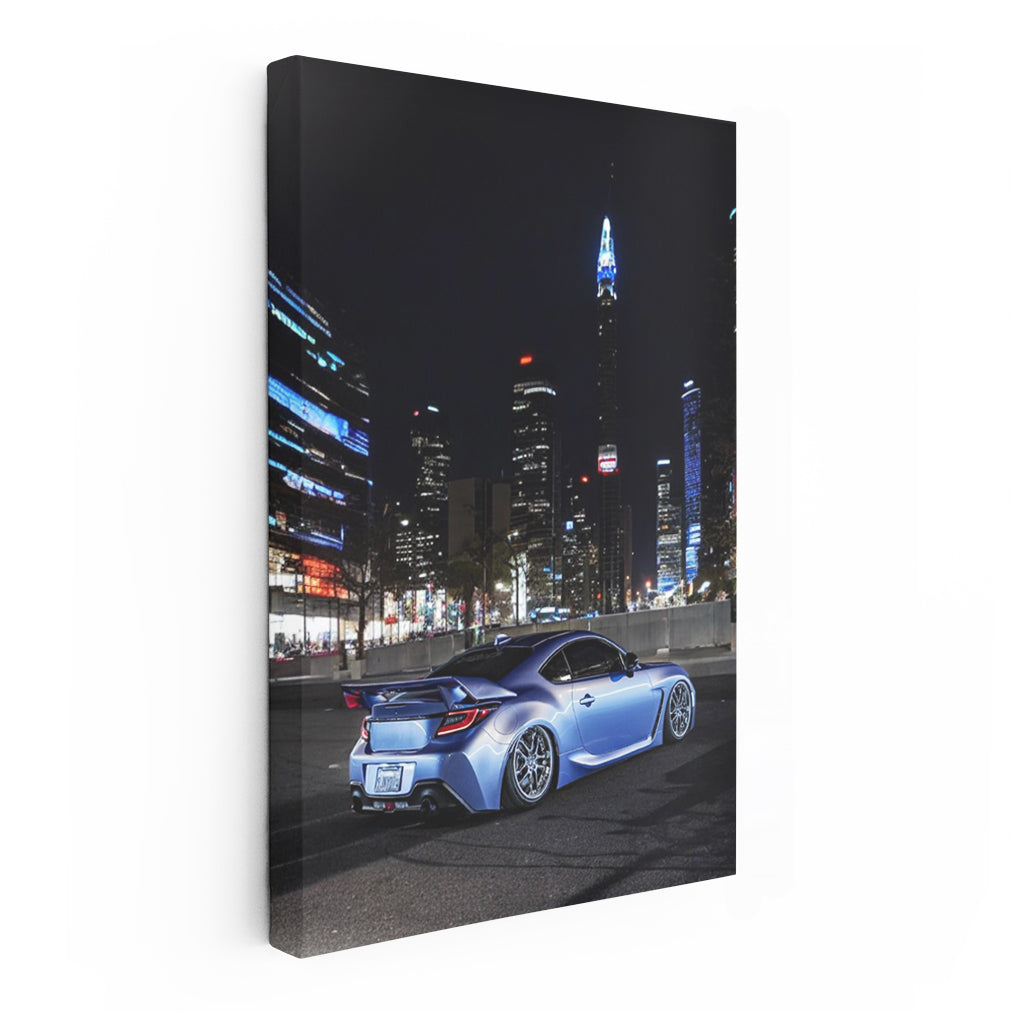 Subaru BRZ with Night City Skyline - Sporty Elegance