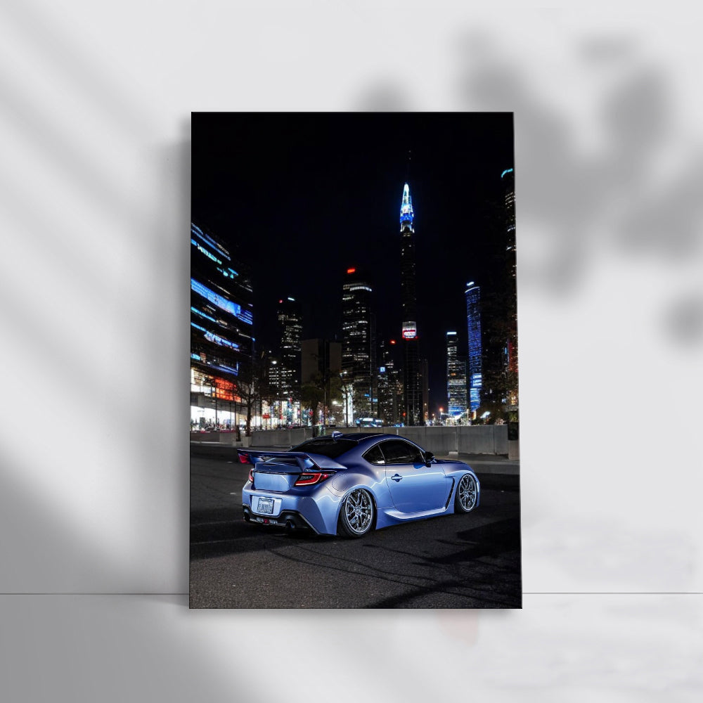 Subaru BRZ with Night City Skyline - Sporty Elegance