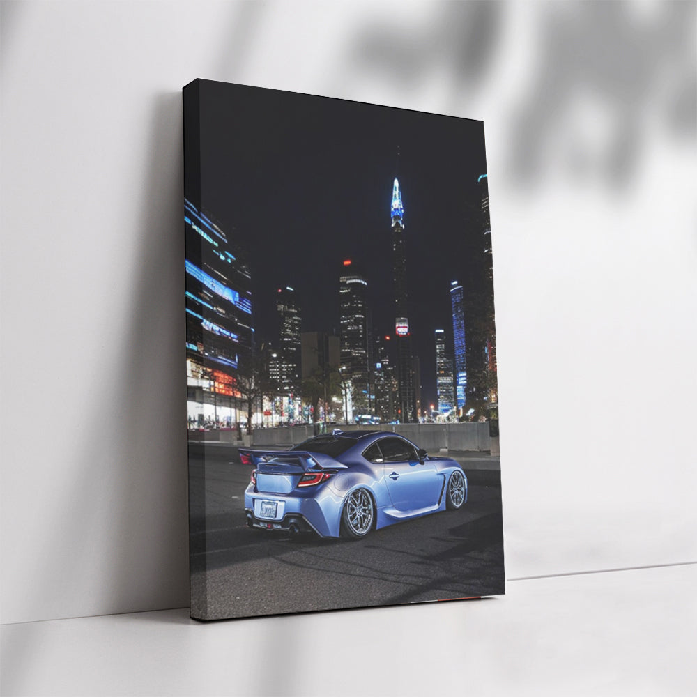 Subaru BRZ with Night City Skyline - Sporty Elegance