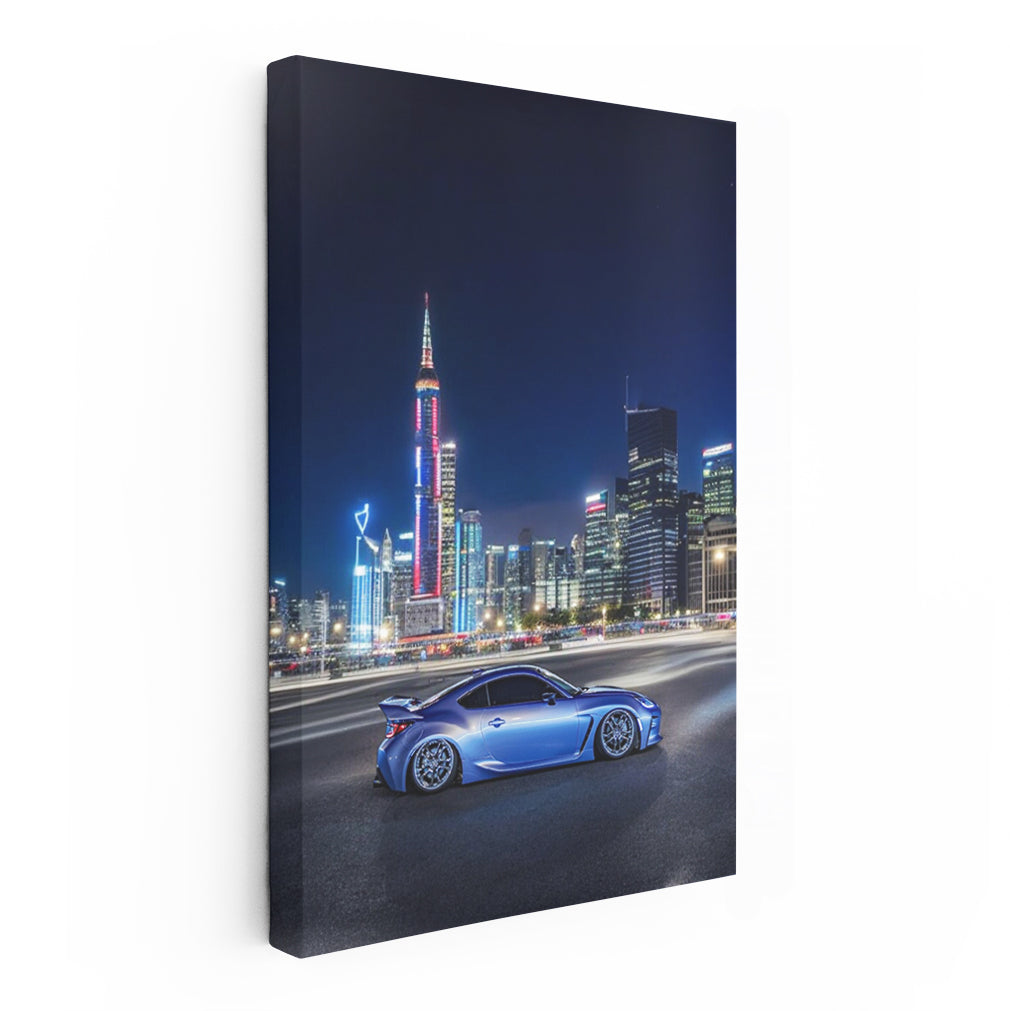Subaru BRZ at Night: Cityscape Ambiance - Sporty Elegance