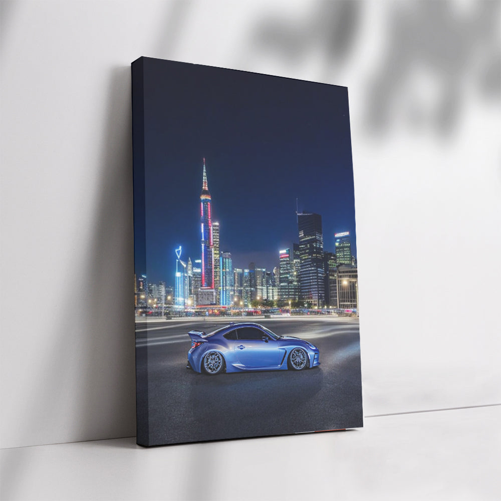 Subaru BRZ at Night: Cityscape Ambiance - Sporty Elegance