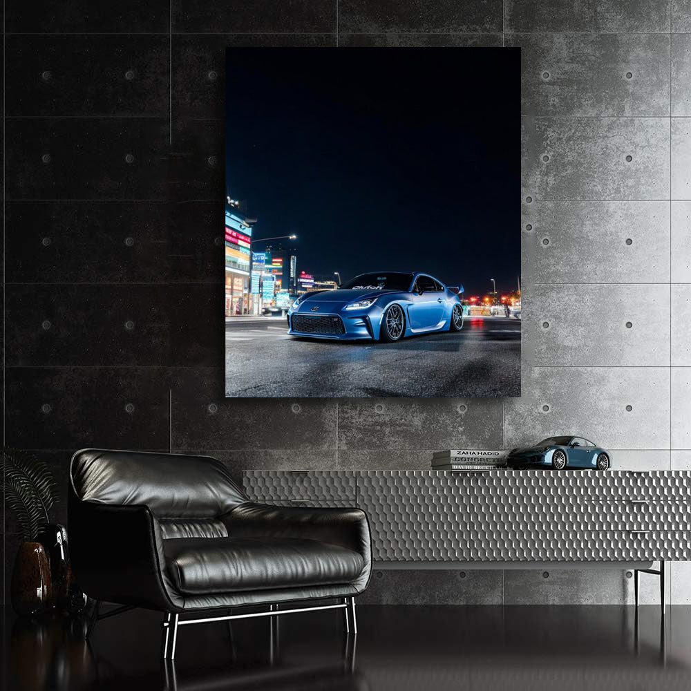 Subaru BRZ Under Night City Lights - Dynamic and Sleek