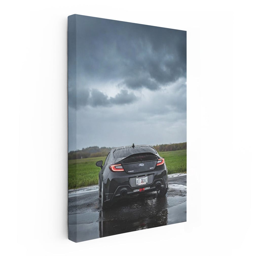 Subaru BRZ Shining Black Under Rain - Sleek and Sporty