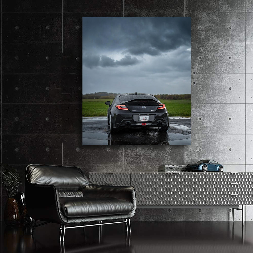 Subaru BRZ Shining Black Under Rain - Sleek and Sporty