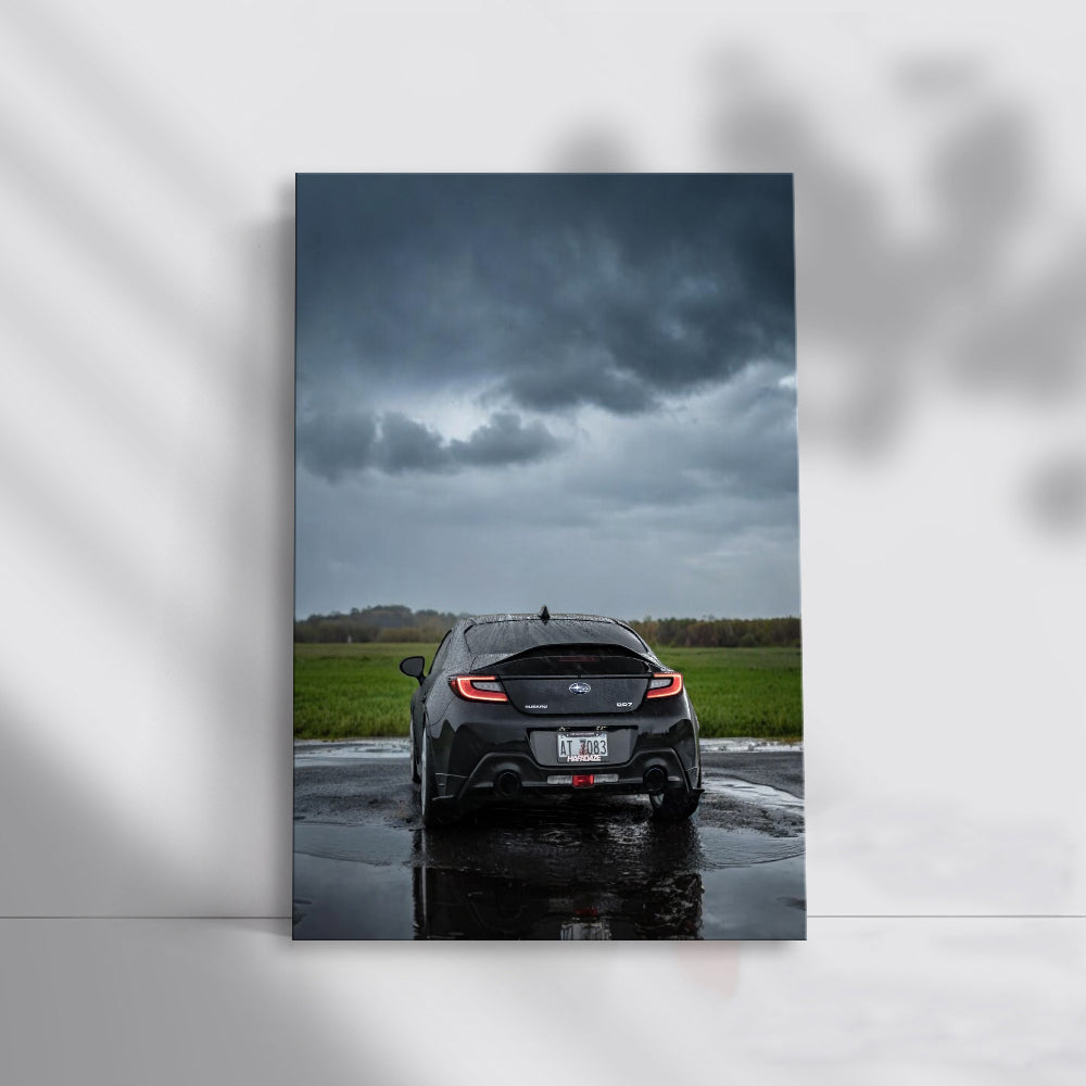 Subaru BRZ Shining Black Under Rain - Sleek and Sporty