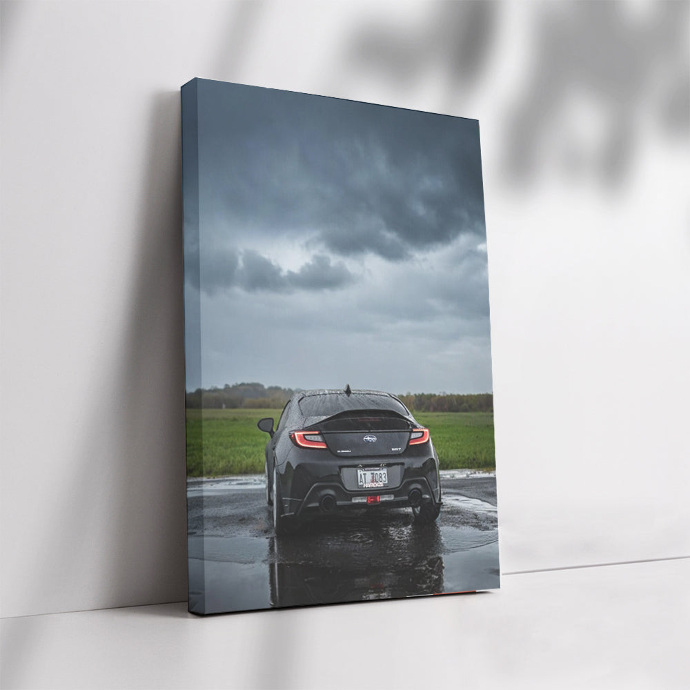 Subaru BRZ Shining Black Under Rain - Sleek and Sporty