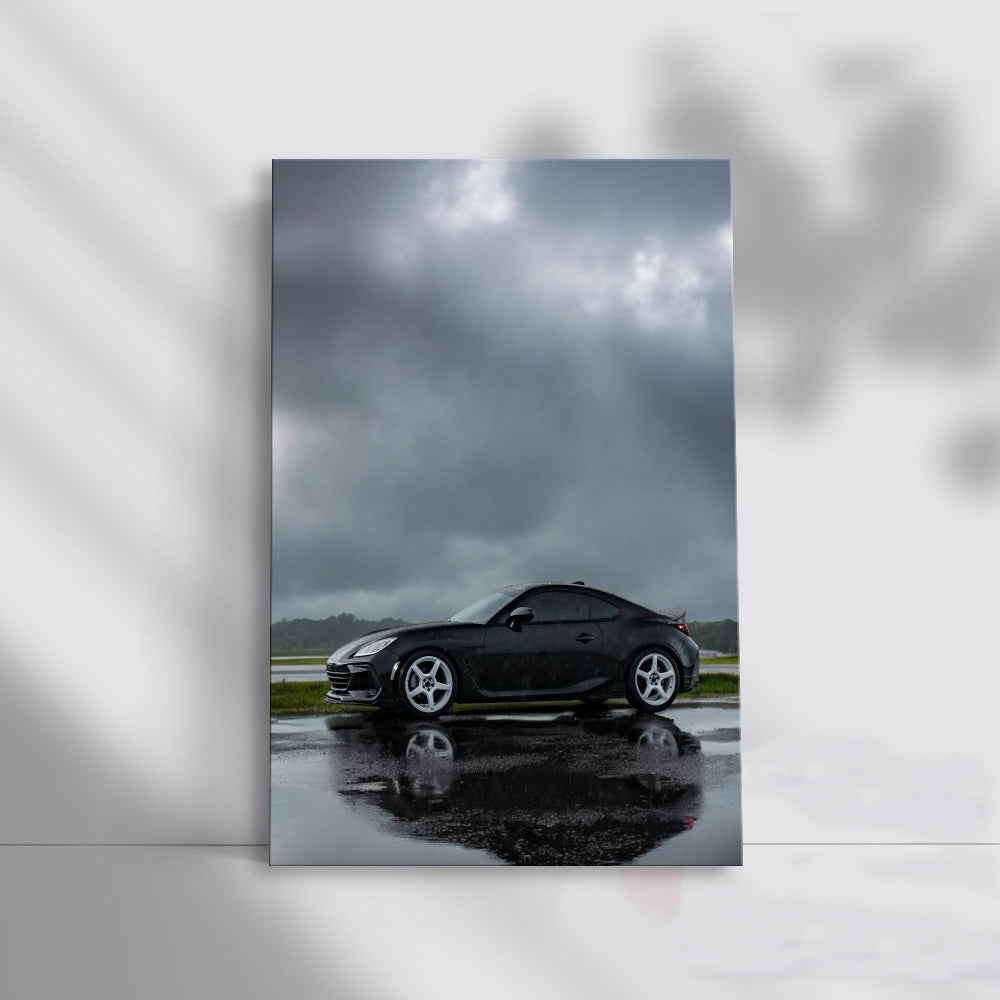 Black Subaru BRZ in Rain - Sleek and Bold Performance