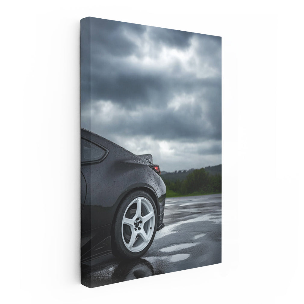 Subaru BRZ in Black: Sleek Performance in Rain