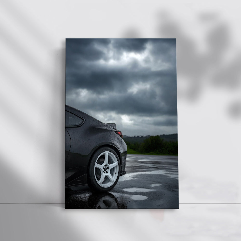 Subaru BRZ in Black: Sleek Performance in Rain